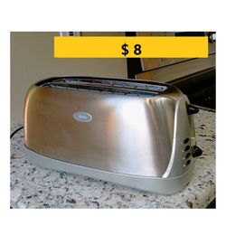 Oster Long Slot 4-Slice Toaster, S.Steel, 7"H x 7"W x 16"D -Also x Bagels & frozen -Tostadora de 4