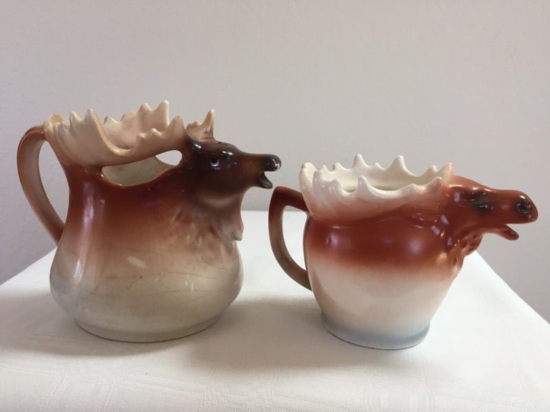 Antique Austrian Porcelain Moose/Elk Creamer