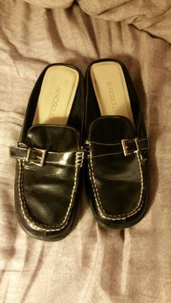 Black Leather Flats.