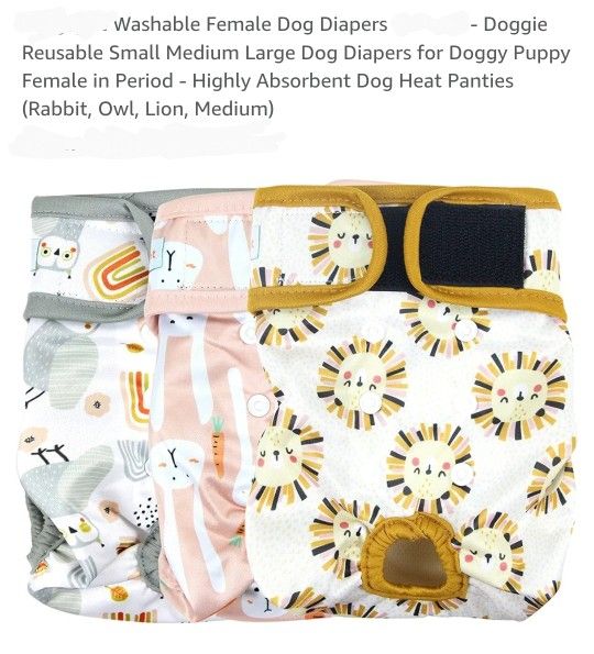 Medium Dog Reusable Diapers 5pk