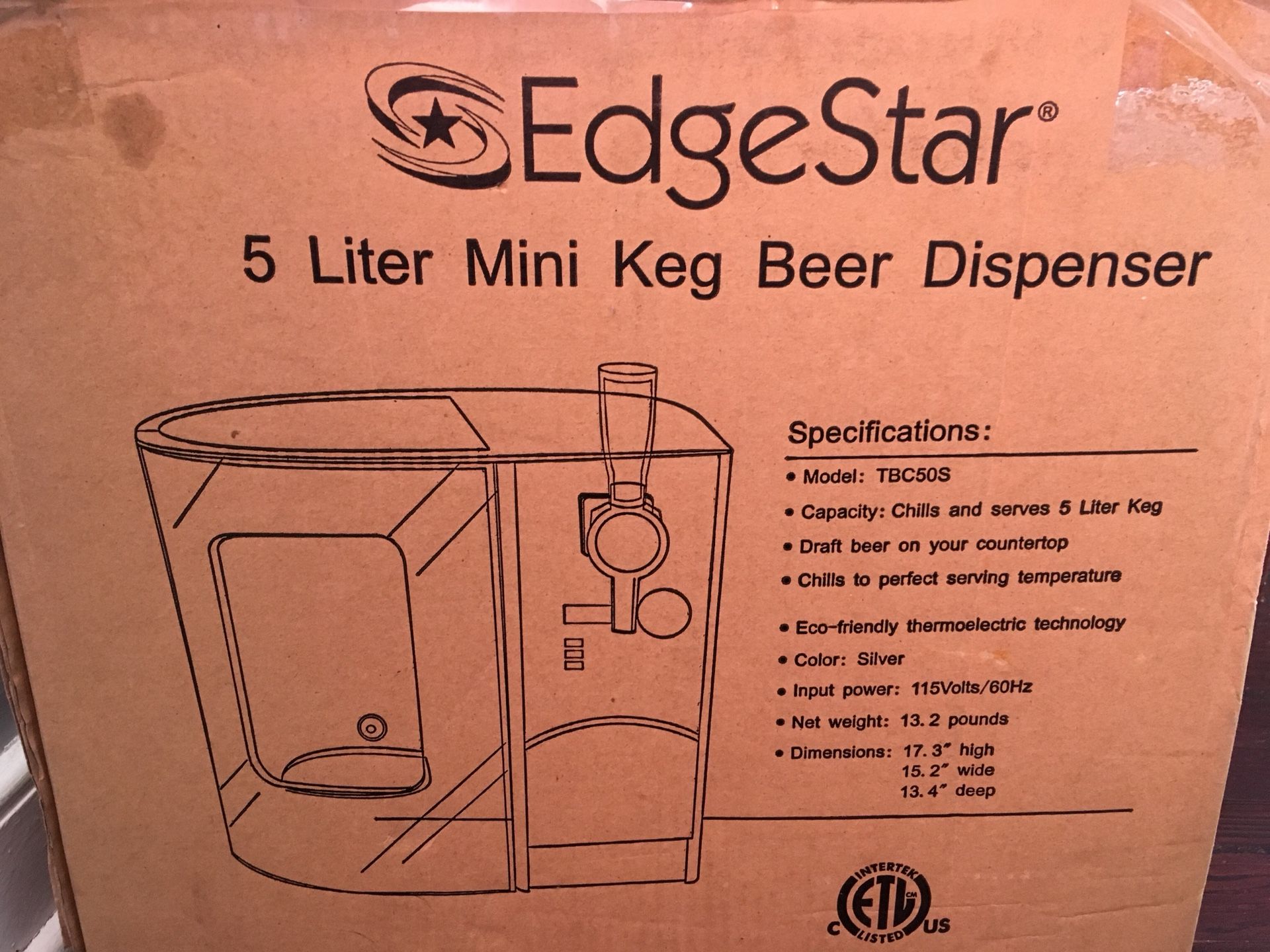 EdgeStar Mini Kegerator Refrigerator & Draft Beer Dispenser- Model TBC50S –non pressurized