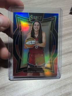 Georgia Amoore Red and Blue prizm rookie card. Numbered 79/399