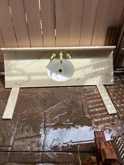 Marble Vanity Top with Sink and Faucet