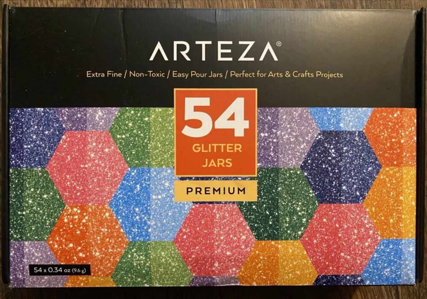 ARTEZA Fine Glitter, Set of 54 Colors, Shaker Jars New!