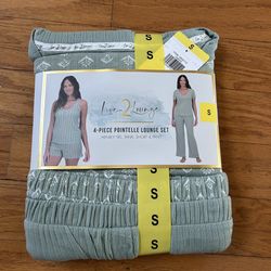 NWT Live2lounge Women's 4pcs pointelle lounge Set Size S