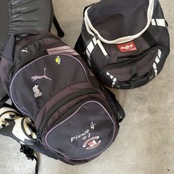 Soccer Backpack And Baseball Backpack. 