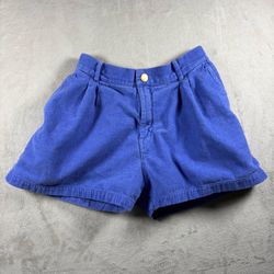 Big Bud Press Women's M Blue Corduroy Shorts Casual High Waist Elastic Waist#2A