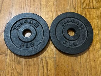 Used Yes 4 All 5Lb Cast Iron Weight Plate x2