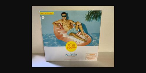 Sun Squad Inflatable Pool Float Lounge with Cup Holder — New