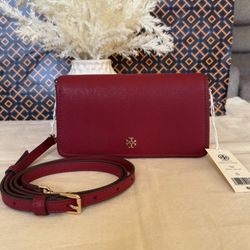 NWT, tory burch red Emerson crossbody bag 159463