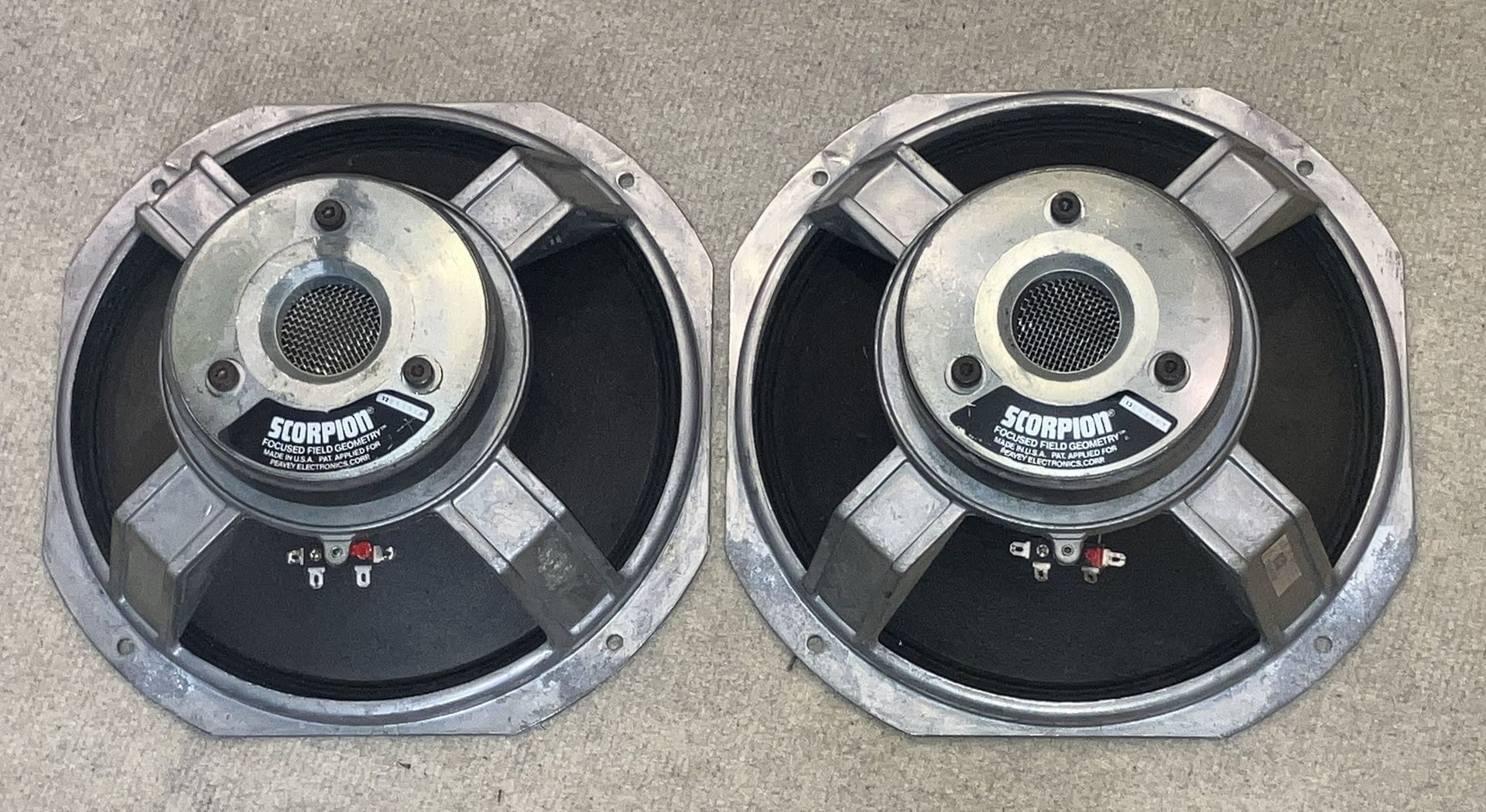 Pair Of Vintage 12 Inch Scorpion Guitar Speakers