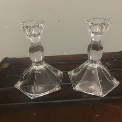 2  Crystal Candle Holders