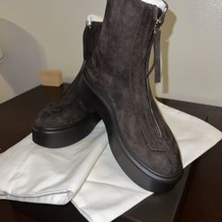 The Row Zipped Suede Boots