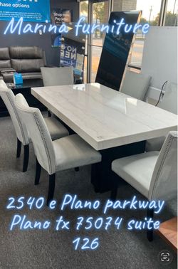 Dining Table Set with 6 Chairs
