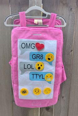 Emoji Smartphone iPhone Texting Halloween Costume One Size Fits 4-10