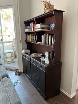 large two piece bookshelf