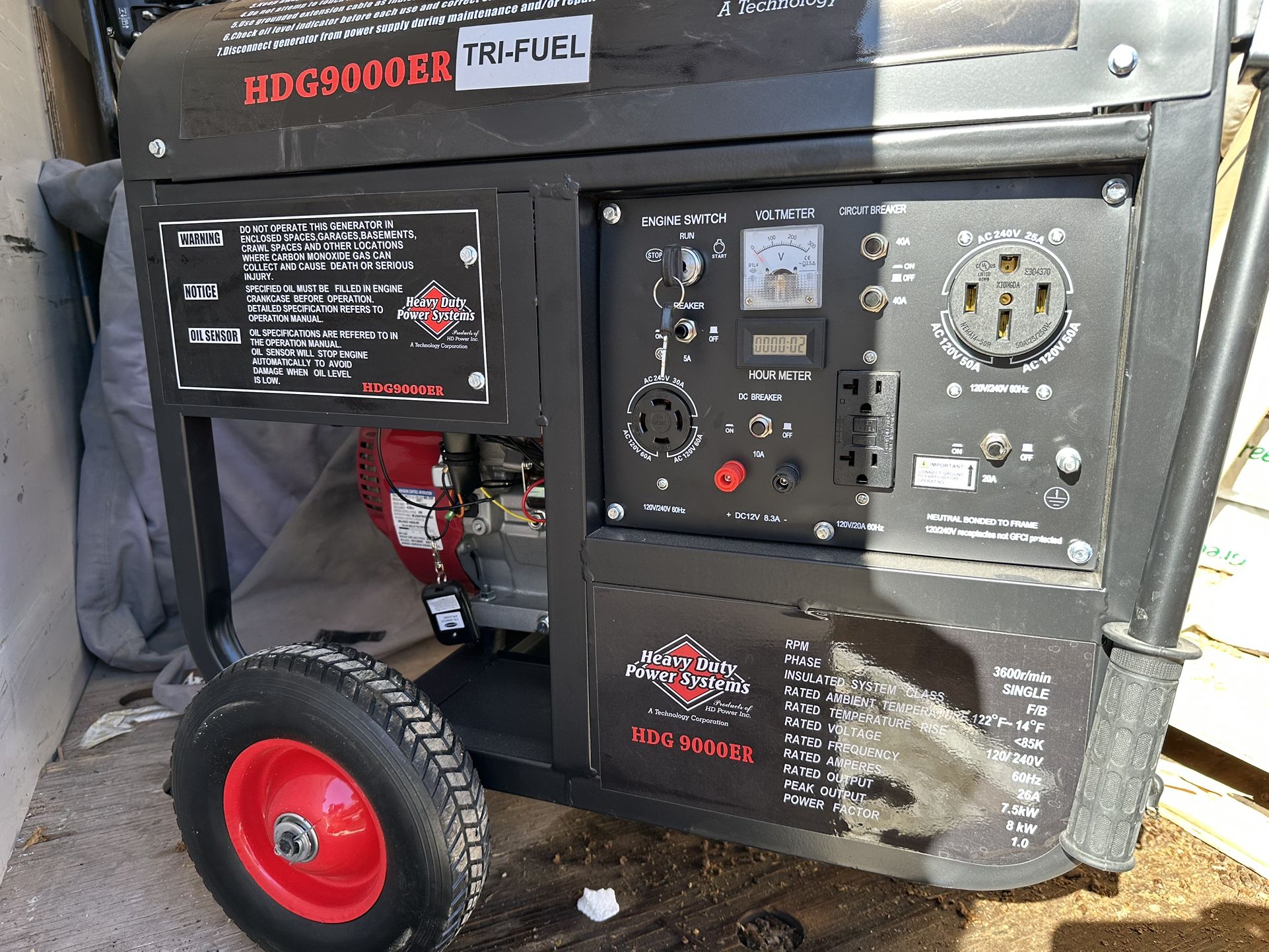 HONDA. Generator. 9500. Electric Start. Dual Fuel. NEW