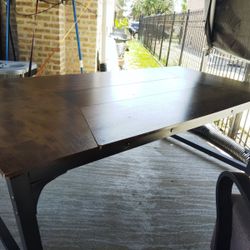 Wood Table With Metal Legs 