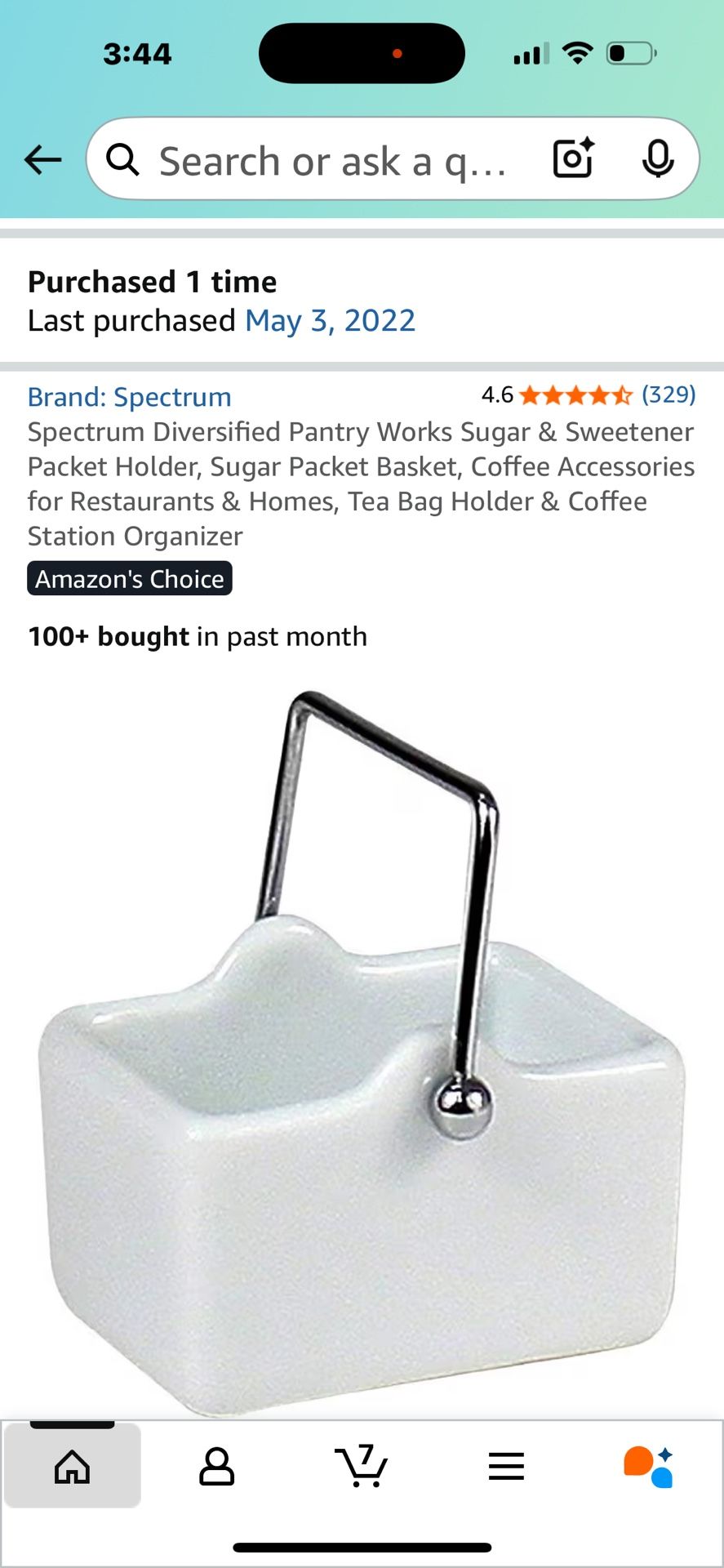 Spectrum Diversified Pantry Works Sugar & Sweetener Packet Holder, Sugar Packet Basket, Coffee Accessories