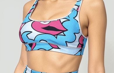 The Bombshell Shop Limited Edition Pink Hot Lips Sports Bra Sz XS