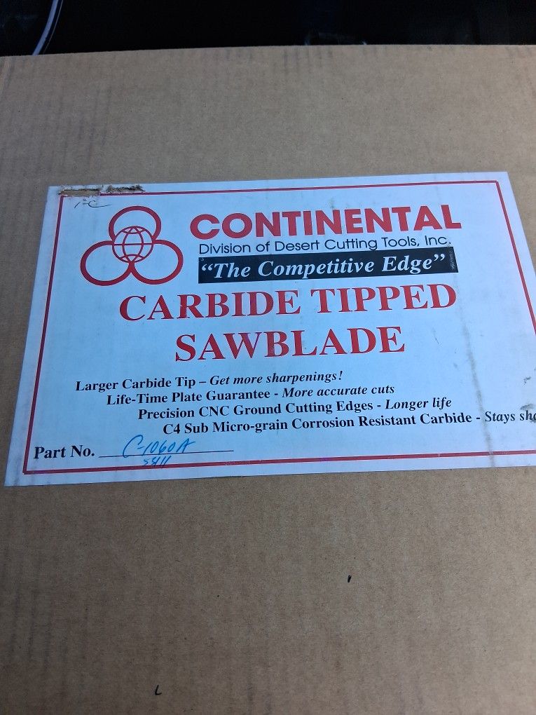 Carbide tipped saw blade 10"×.125×60T×5/8