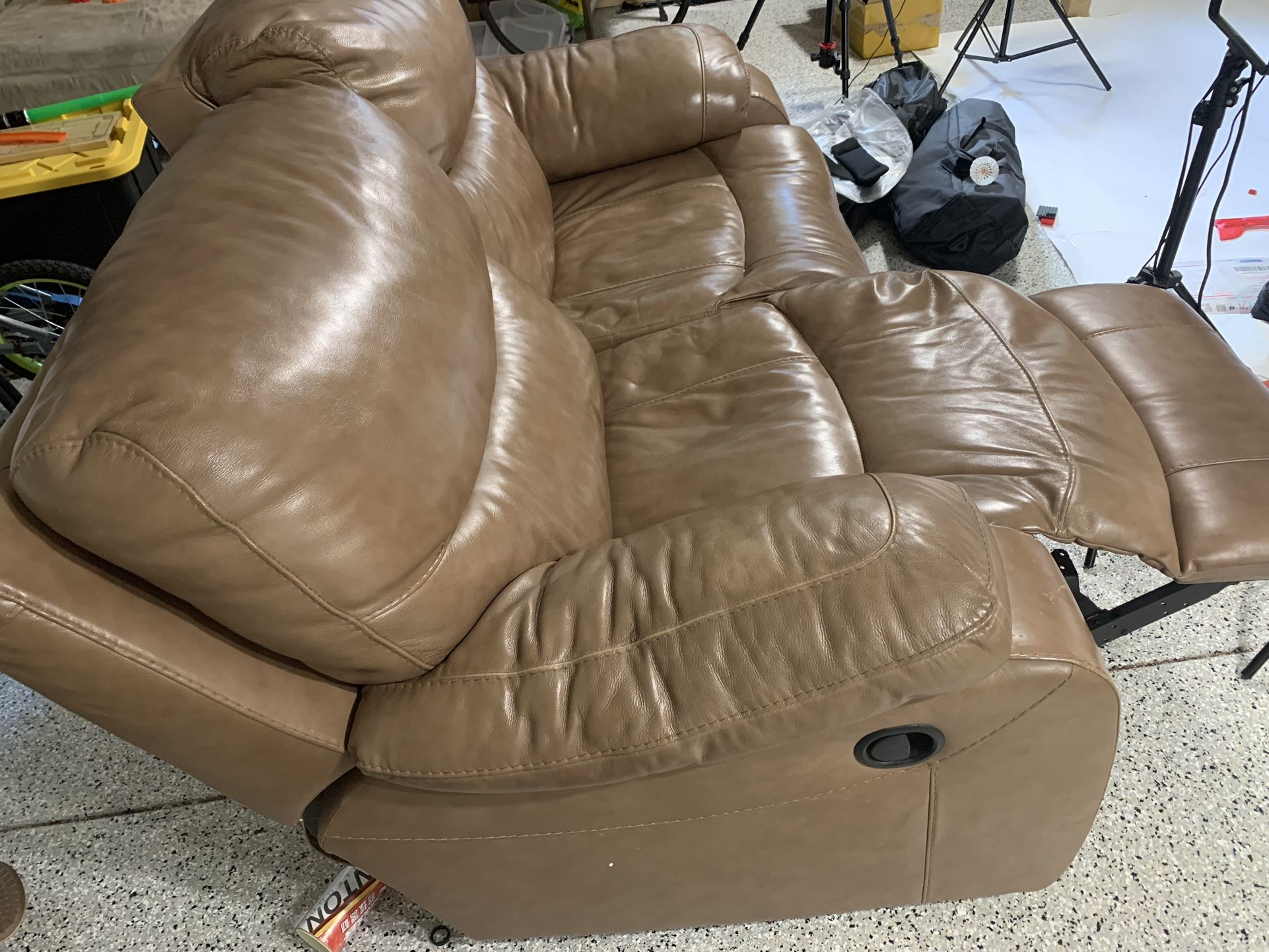 Ashley Loveseat Leather Recliner