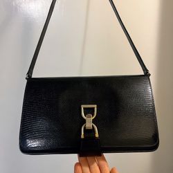 GUCCI 70-80s Vintage Leather Black Crossbody Bag
