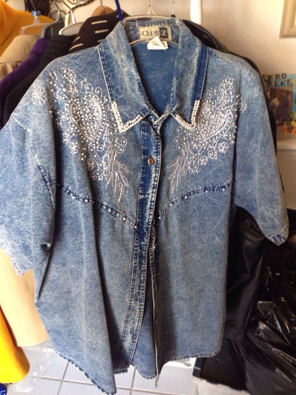 Club z 4x 28-30 jean decorated pearl jacket shirt