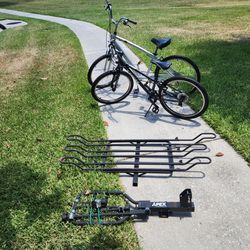 2 Trek bikes and bike rack