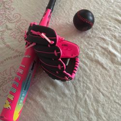 Franklin Sports Pink Inferno Tee Ball Set 