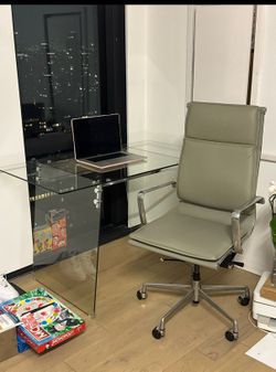 Glass glacier desk