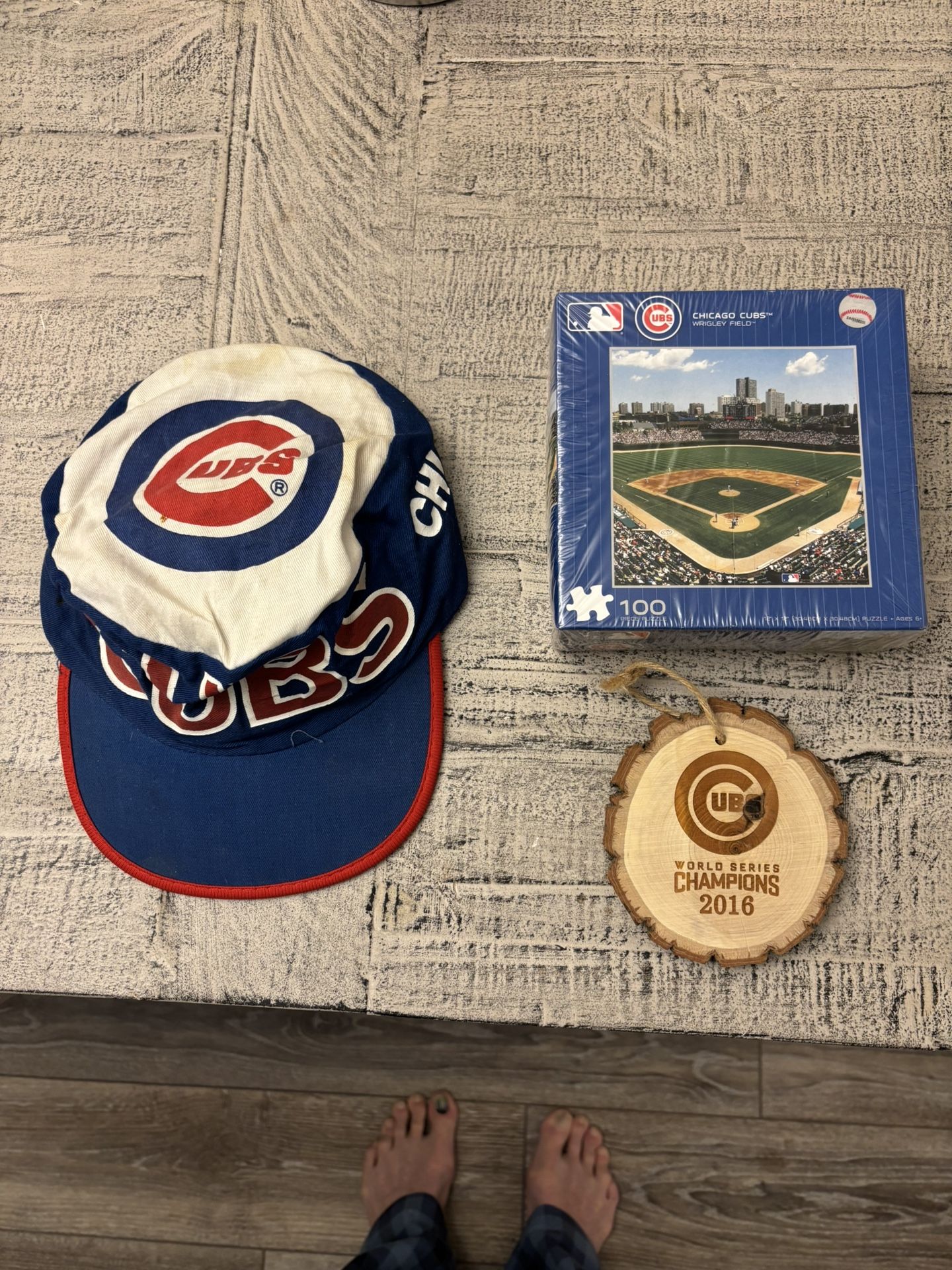 Vintage Cubs Hat, Puzzle, Wood Souvenir