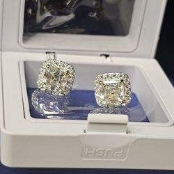 11mm Diagonal Asscher Cut Earrings 