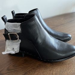 New Black Leather Ankle Boots , $20