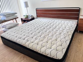 Sealy king Mattress with headboard and frame