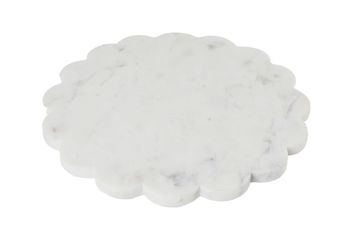 New Scalloped Marble Charcuterie Board Serving Tray Gray