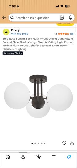 Flush mount ceiling light frosted glass black hardware
