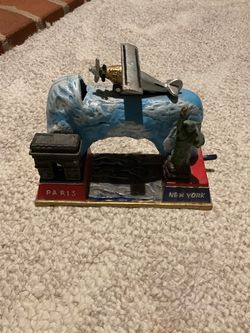 Vintage 1970s cast iron mechanical bank