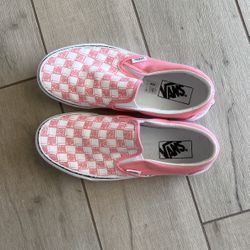 VANS Women’s 7.5.  Pink and White 