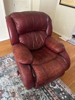 Red leather lazy boy