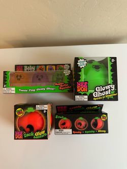 Nee Doh Halloween, NeeDohs, baby boos, glowy ghost, Jack-glow-lantern, Teenie Jack glow-lanterns