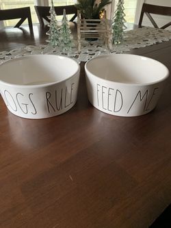 Rae Dunn dog bowls