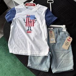 New Levi’s Outfit Boys Size 7 & Converse Shirt 
