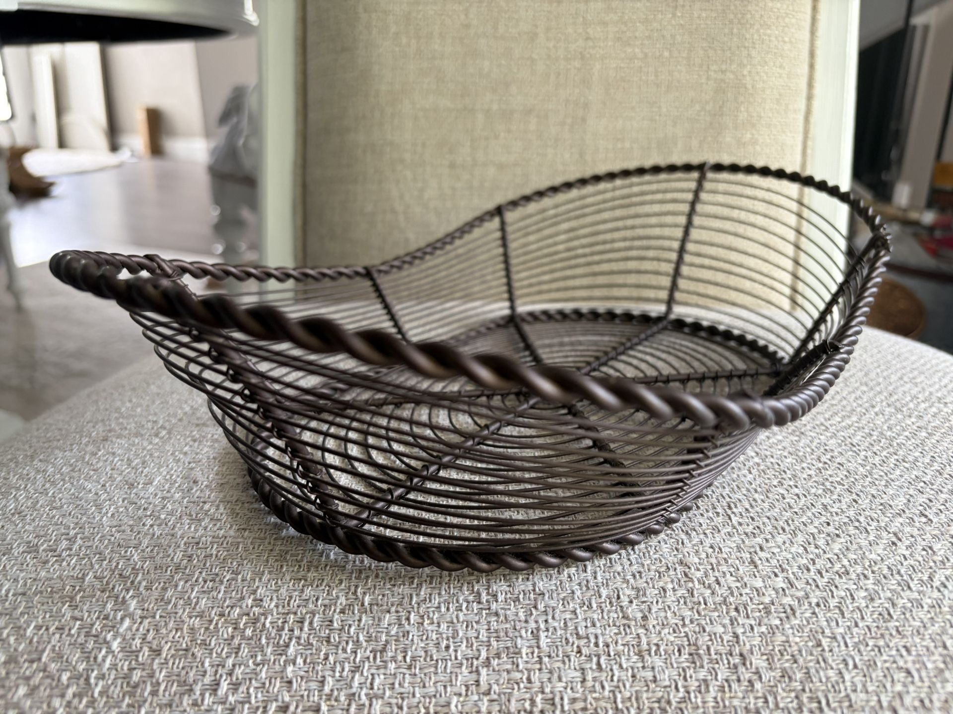 Oval Wire Metal Basket Brown/Bronze