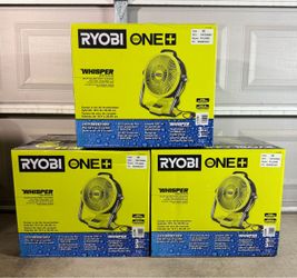RYOBI ONE+ 18V Cordless Hybrid WHISPER SERIES 12 in. Misting Air Cannon Fan (Tool Only)