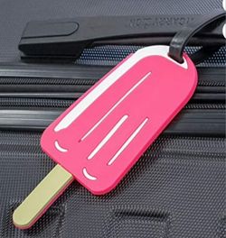 Cute Pink Popsicle  Silicone Luggage Tag
