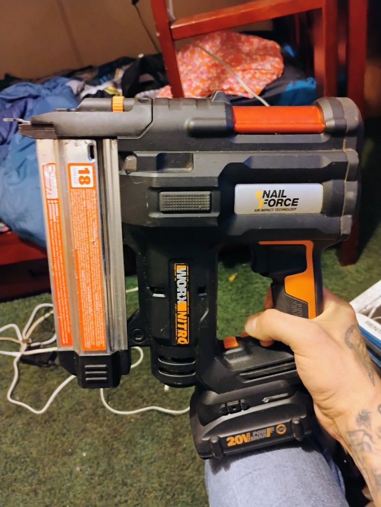 Worx Nitro 20v 18 Guage Brad Nailer