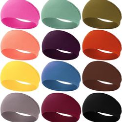 RITOPER Workout Wide Headbands for Women Non Slip, Super Soft Yoga Running Exercise Head Bands, Elastic Sweat Band Hair Bands for Women's Hair, Womens