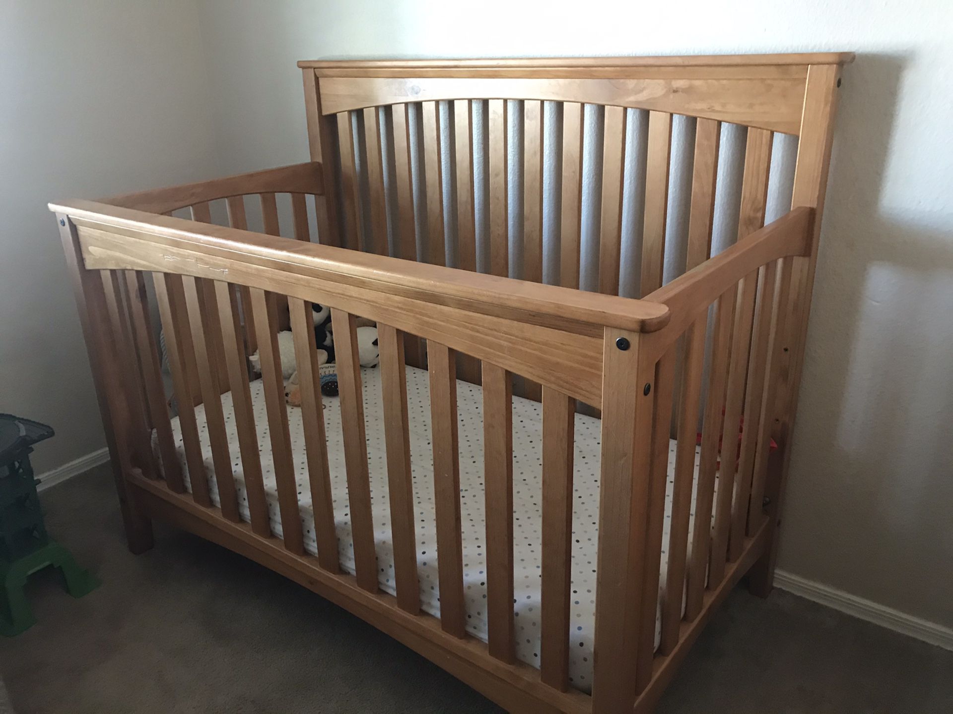 Crib to toddler bed, dresser, changing table, nightstand