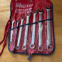 Proto 7 Pc SAE Combination Wrench Set